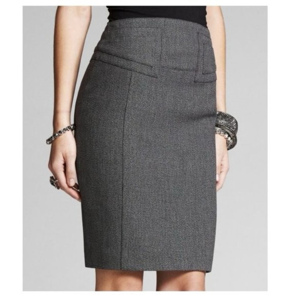 Express Charcoal Gray Pencil Skirt